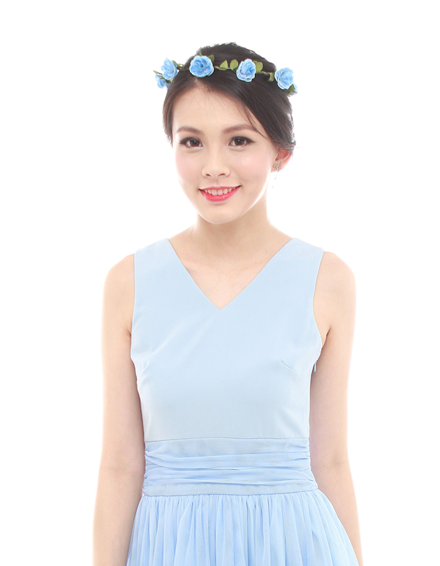 Aria Floral Crown in Blue